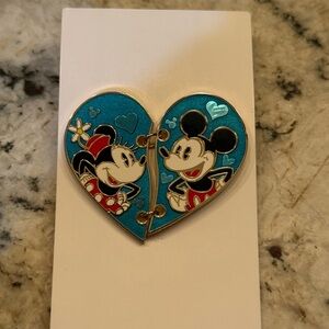 Mickey and Minnie Heart-Shaped Disney Pin